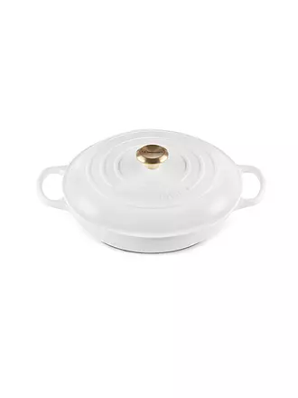 LE CREUSET | Gourmet-Profitopf mit Deckel 30 cm SIGNATURE White | weiss