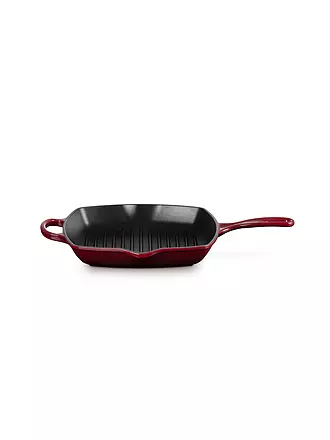 LE CREUSET | Grillpfanne quadratisch SIGNATURE 26x26cm Garnet | hellgrau