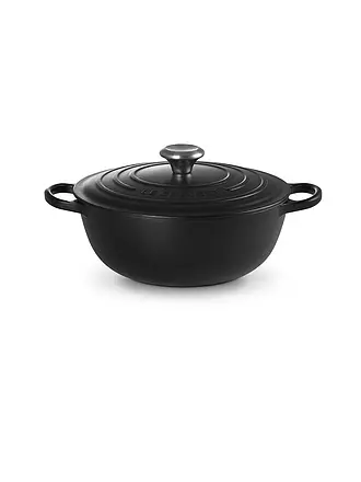 LE CREUSET | Gusseisen-Bräter mit Deckel 26cm/4,1l LA MARMITE SIGNATURE Azure | schwarz