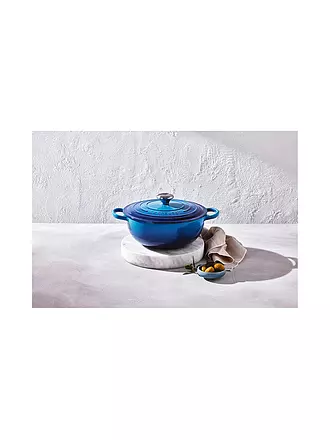 LE CREUSET | Gusseisen-Bräter mit Deckel 26cm/4,1l LA MARMITE SIGNATURE Azure | schwarz