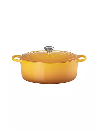 LE CREUSET | Gusseisen-Bräter mit Deckel Oval 31cm SIGNATURE Azure | gelb