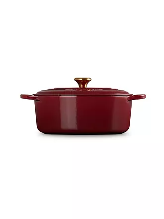 LE CREUSET | Gusseisen-Bräter mit Deckel Oval 31cm SIGNATURE Azure | dunkelrot