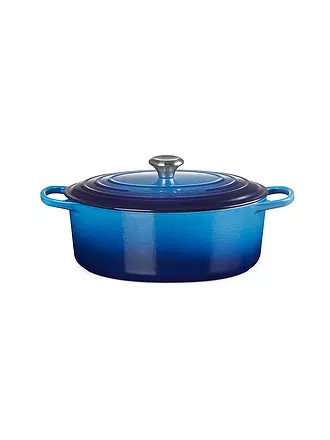 LE CREUSET | Gusseisen-Bräter mit Deckel Oval 31cm SIGNATURE Azure | dunkelrot