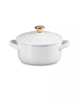 LE CREUSET | Mini Cocotte mit Deckel 10cm HOLLY Kirschrot | weiss