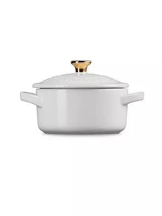 LE CREUSET | Mini Cocotte mit Deckel 10cm HOLLY Kirschrot | weiss