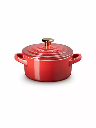 LE CREUSET | Mini Cocotte mit goldenem Herzknauf 10cm/0,25l Shell Pink | rot