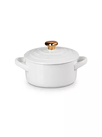 LE CREUSET | Mini Cocotte mit goldenem Herzknauf 10cm/0,25l Shell Pink | weiss