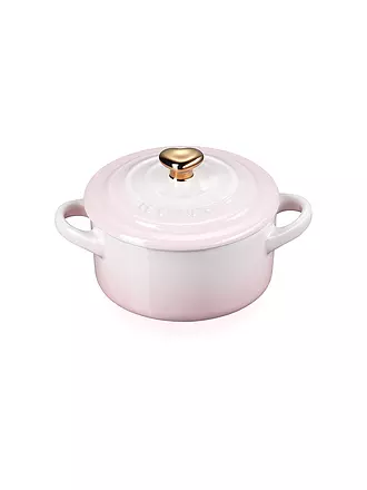 LE CREUSET | Mini Cocotte mit goldenem Herzknauf 10cm/0,25l Shell Pink | weiss