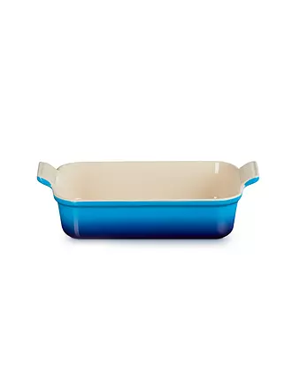 LE CREUSET | Rechteckige Auflaufform Tradition aus Steinzeug 26x19cm/2,4l Azure | dunkelrot