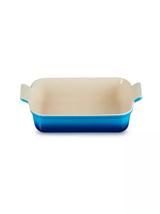 LE CREUSET | Rechteckige Auflaufform Tradition aus Steinzeug 26x19cm/2,4l Azure | dunkelrot