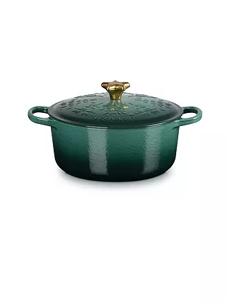 LE CREUSET | Weihnachts Bräter mit Deckel 24cm SIGNATURE Cotton | dunkelgrün