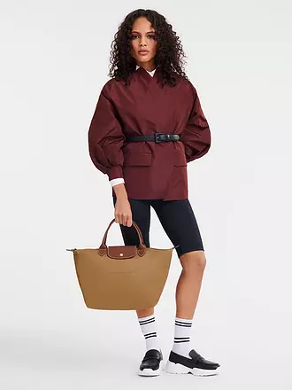 LONGCHAMP | Le Pliage Original Handtasche Medium, Bordeaux | camel