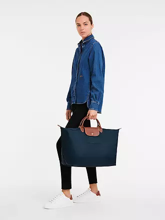 LONGCHAMP | Le Pliage Original Reisetasche Small, Eucalyptus | dunkelblau