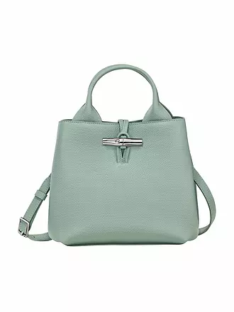 LONGCHAMP | Le Roseau Handle Bag Medium, Celadon | schwarz