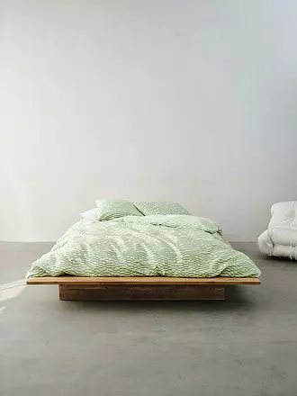 MARC O'POLO HOME | Satin-Bettwäsche HARPA 70x90cm/140x200cm Fern Green | hellgrau