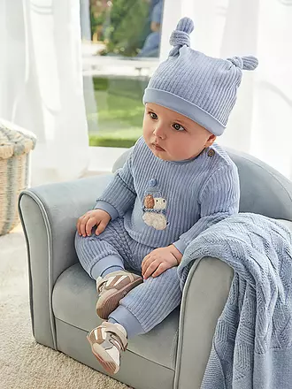 MAYORAL | Baby Set Mütze, Pullover, Hose 3-teilig | hellblau