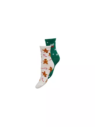 ONLY | Socken ONLCHRISTMAS 2er Pkg. white cookie snowflake | dunkelblau