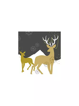 PAPER-PRODUCTS | Weihnachts Lunch-Servietten 33x33cm GOLDEN DEER | gold