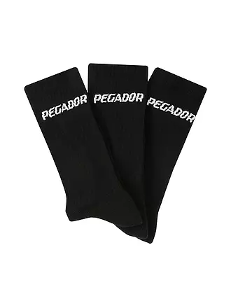 PEGADOR | Socken 3er Pkg white black | schwarz