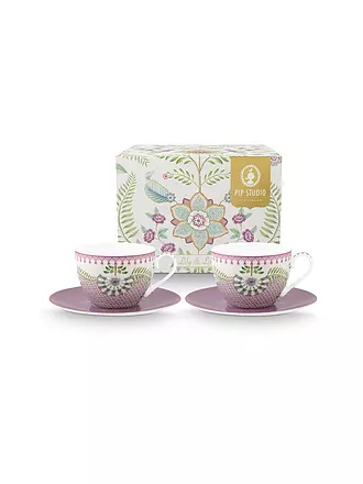 PIP STUDIO | Cappuccino Tassen mit Untertassen 2er Set  LILY & LOTUS 280ml | 