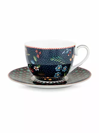 PIP STUDIO | Cappuccinotasse mit Untertasse 2-er Set BERRY BLUES 280ml Blue | 