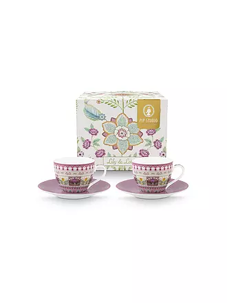 PIP STUDIO | Espresso Tassen mit Untertassen 2er Set  LILY & LOTUS 120ml | 