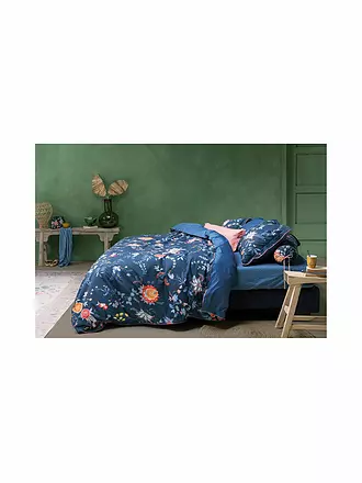 PIP STUDIO | Perkal Bettwäsche Flower Festival  2x 70x90cm / 200x200cm Dark Blue | dunkelblau