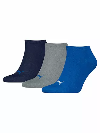 PUMA | Sneaker Socken 3er Pkg blue / gey melange | schwarz