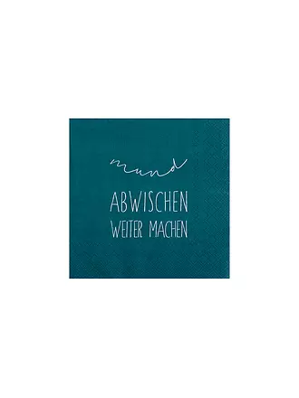 RAEDER | Lunch Servietten 33x33cm MUND ABWISCHEN WEITER MACHEN | dunkelblau