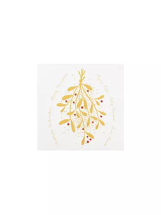 RAEDER | Weihnachts-Servietten 33x33cm MISTELZWEIG | creme