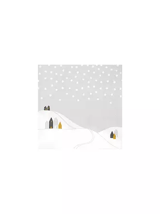 RAEDER | Weihnachts-Servietten 33x33cm SCHNEELANDSCHAFT | hellgrau