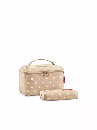 REISENTHEL | Beautycase Set Metallic Dots 2-tlg. Blue | beige