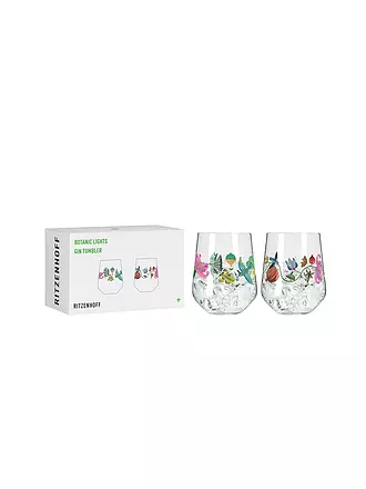 RITZENHOFF | Gin Tumbler 2-er Set BOTANIC LIGHTS #9 #10 Olaf Hajek 2024 | bunt