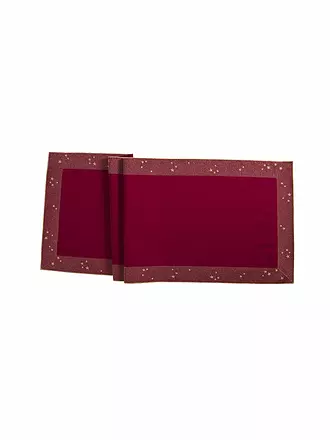 SANDER | Tischläufer STARLIGHT 50x150cm Burgundy | hellgrün