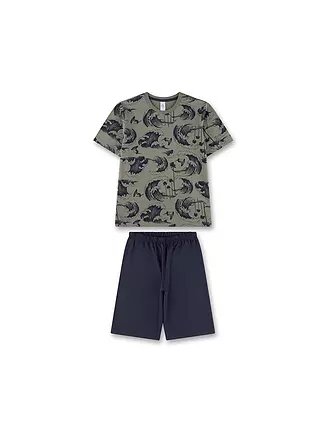 SANETTA | Jungen Pyjama Set 2-teilig T-Shirts und Shorts | olive