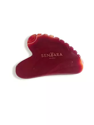 SENTARA | Massagestein - Gua Sha Herz mit Zähnen Cornaline Rot | 