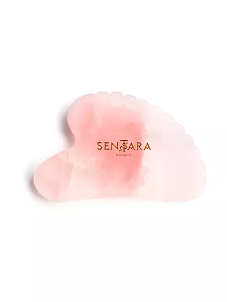 SENTARA | Massagestein - Gua Sha Herz mit Zähnen Rose Quartz | rosa