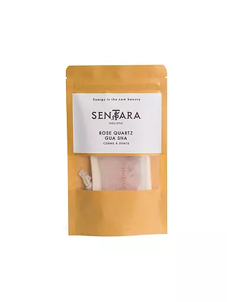 SENTARA | Massagestein - Gua Sha Horn mit Zahn Rose Quartz | rosa