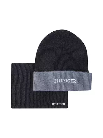 TOMMY HILFIGER | Kinder Geschenkset Mütze und Snood | dunkelrot