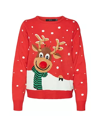 VERO MODA | Pullover  VMSNOWY DEER | rot