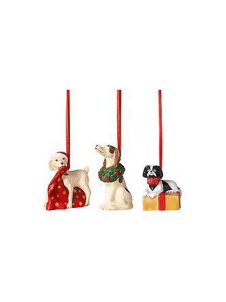 VILLEROY & BOCH | Weihnachtsornament 3tlg. 5x5x7,5cm HUNDE | bunt