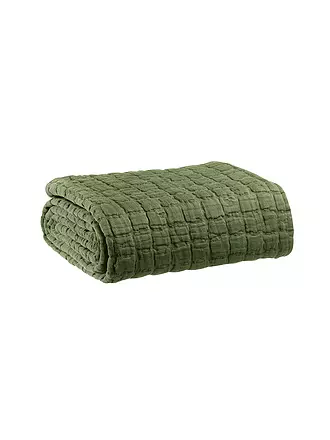 VIVARAISE | Wohndecke - Plaid 130x200cm Olive | creme