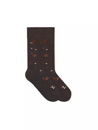 VON JUNGFELD | Socken CAT mittelblau | braun