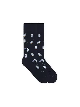 VON JUNGFELD | Socken CAT mittelblau | dunkelblau