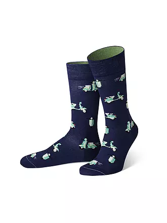 VON JUNGFELD | Socken ELCH oliv | blau