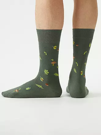 VON JUNGFELD | Socken ELCH oliv | dunkelgrün