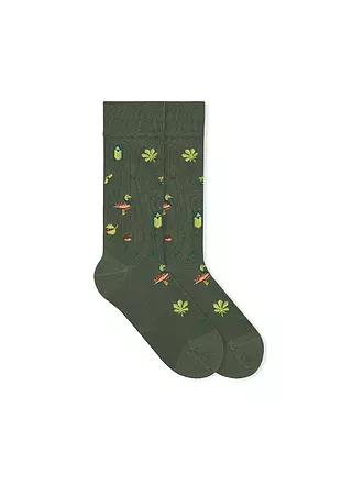 VON JUNGFELD | Socken FLIEGENPILZ schlamm | dunkelgrün