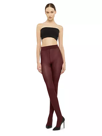 WOLFORD | Feinstrumpfhose VELVET DE LUXE 66 anthracite | dunkelrot