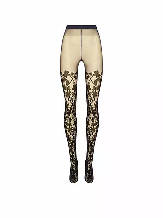 WOLFORD | Modestrumpfhose GRAPHIC FLOWER  Deep Night/Black  | 