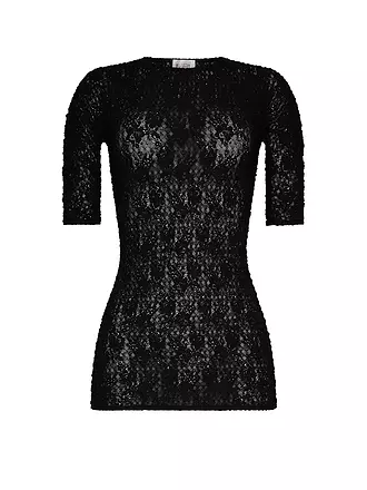 WOLFORD | T-Shirt KA STRUCTURED LACE black | 